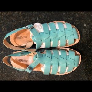 Teal Leather Eastland sandals. Size 11. Made in Freeport, Maine
